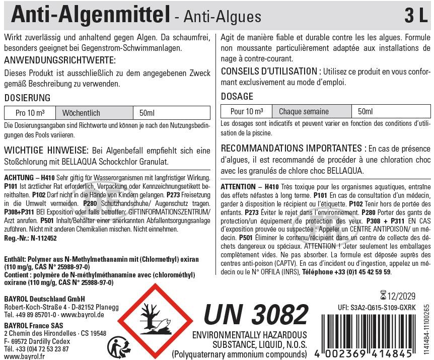 3 L Bellaqua Anti-Algues