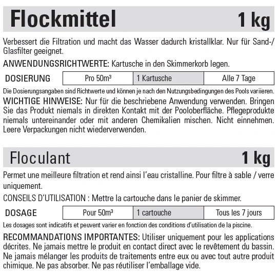 Bellaqua Cartouches de floculant 1 kg