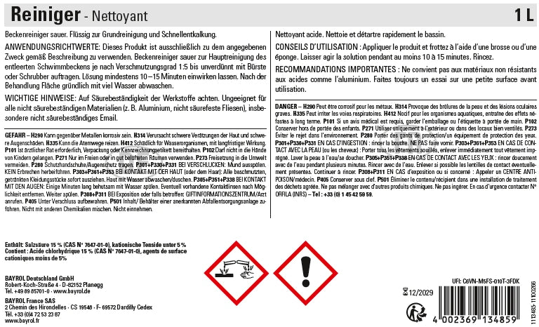 1 L Bellaqua Nettoyant Ligne d’Eau